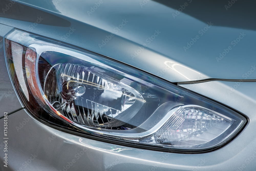 Close-up of car headlights