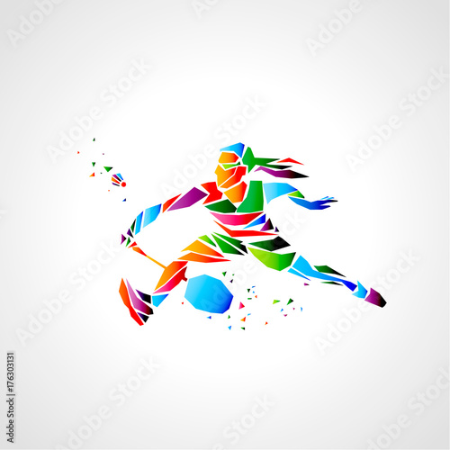 Girl badminton player abstract vector eps illustration
