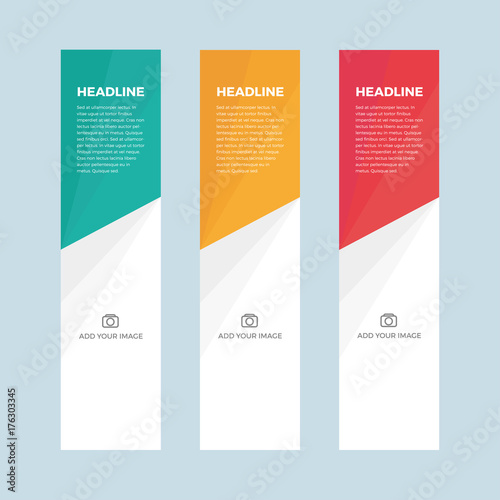 Set of minimalistic flat design web banners template for web site