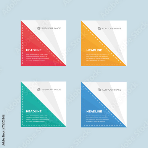 Set of minimalistic flat design web banners template for web site
