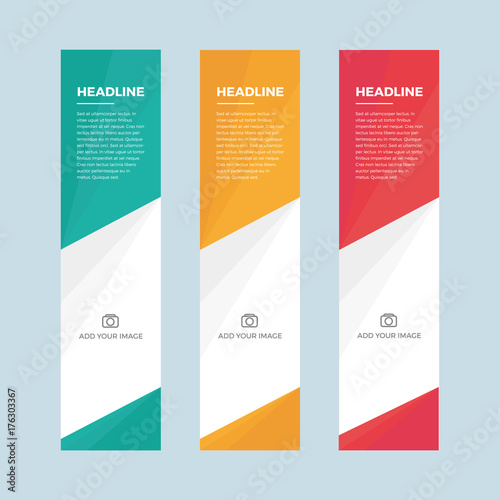 Set of minimalistic flat design web banners template for web site