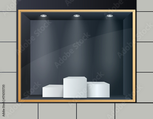 Shop window. Vector illustration.