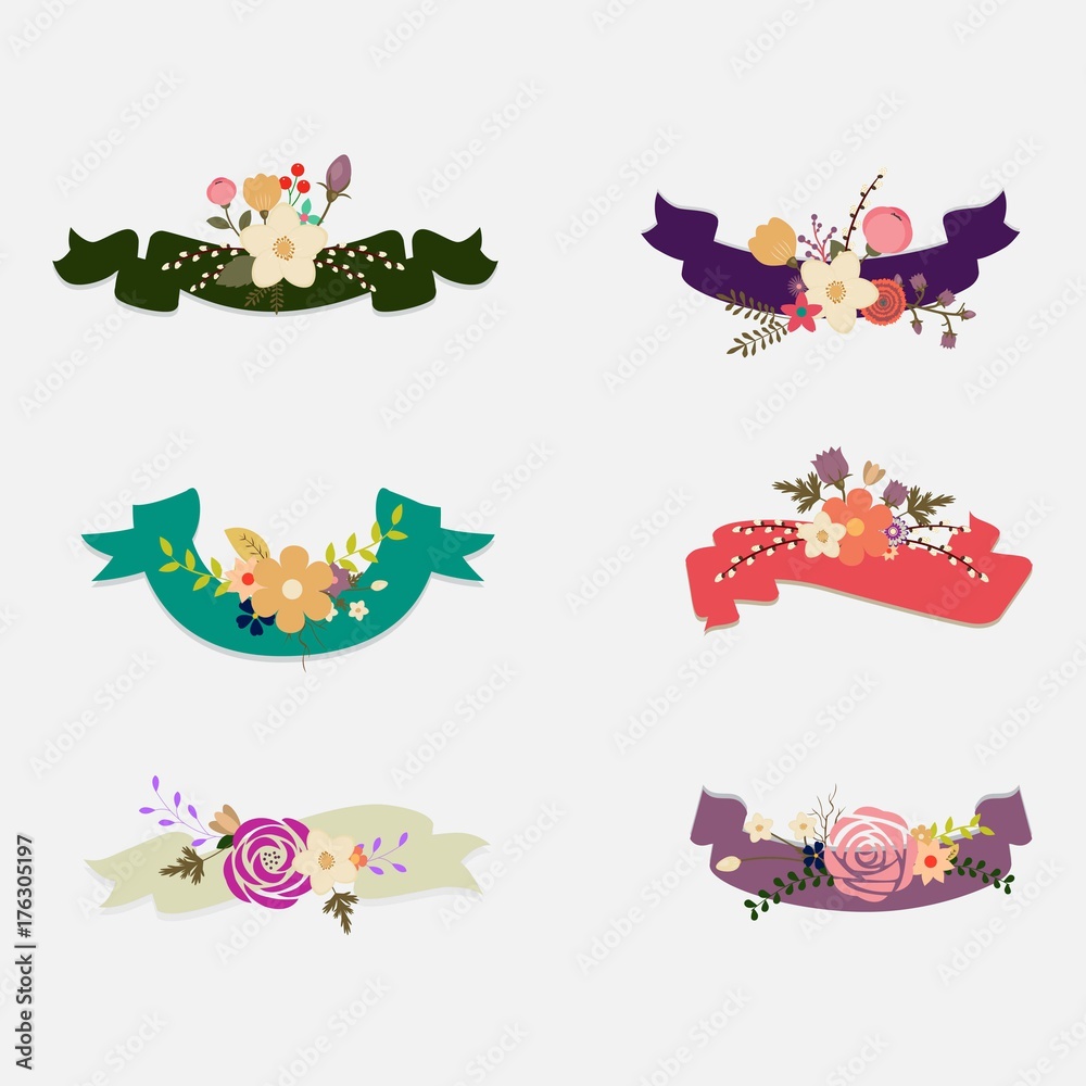 floral banners collection