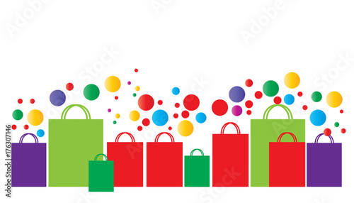 Shopping bags - conceptual illustration for discounts and retail sales