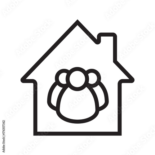 Family house linear icon