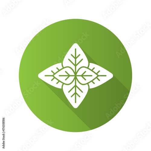 Basil flat design long shadow glyph icon