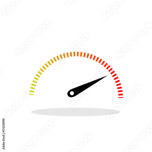 speedometer round icon vector photo
