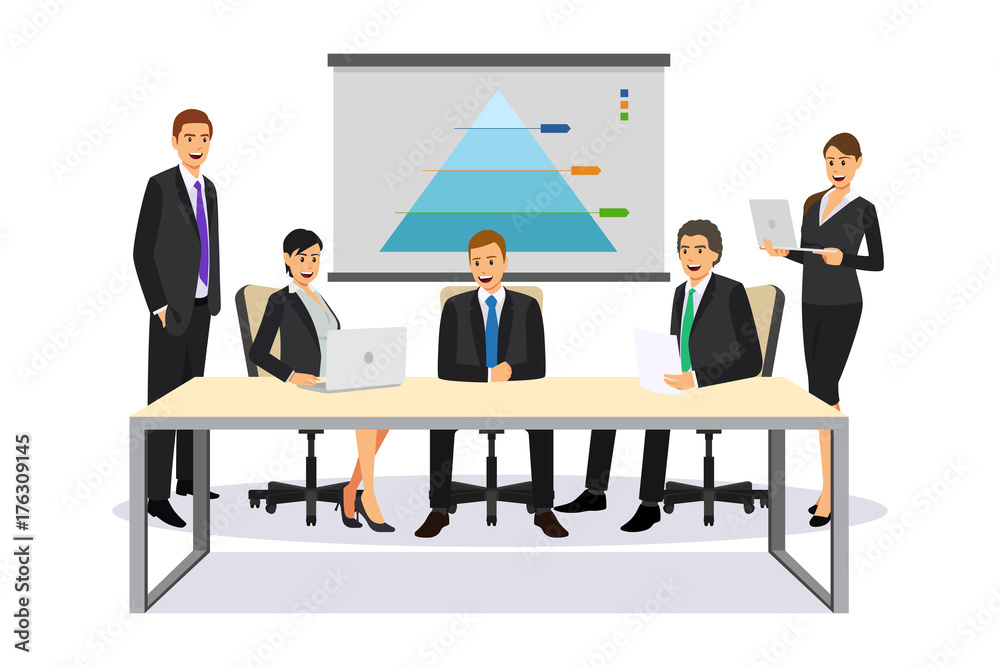 Business People in a Meeting Illustration Business People in a Meeting Illustration