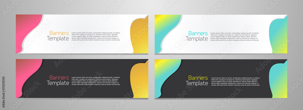 Fluid fine quality gradient shape composition for banner or header design templates. Vector design