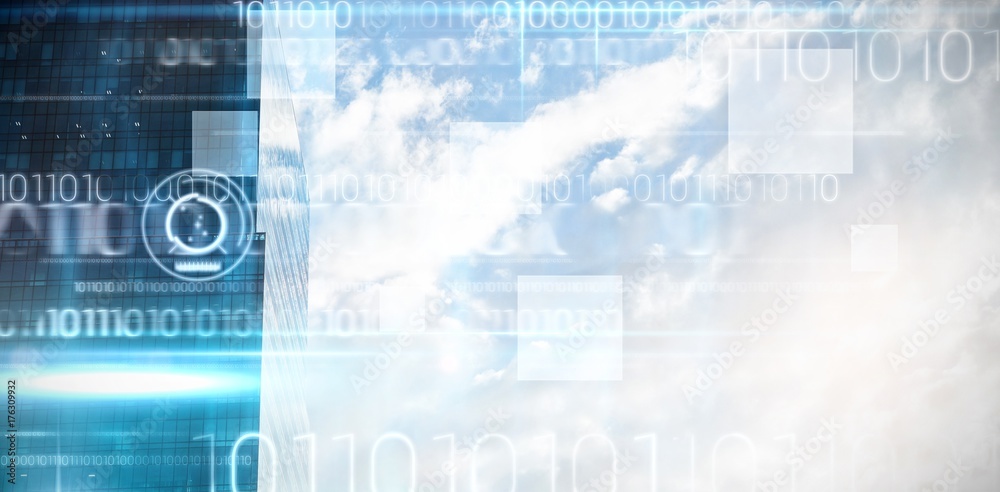 Composite image of blue technology design with binary code Composite image of blue technology design with binary code