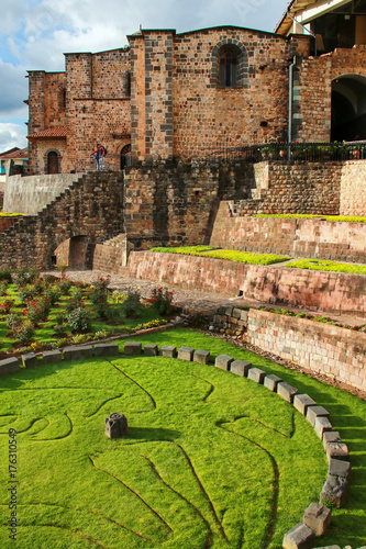 Koricancha complex in Cusco, Peru. Koricancha was the most important temple in the Inca Empire, dedicated to the Sun God photo