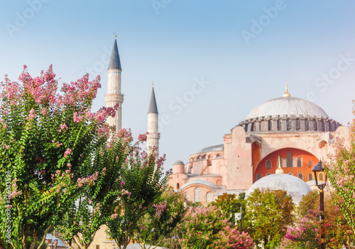 Main tourist attraction in Istanbul - Hagia Sophia mosque and ancient church, Turkey photo