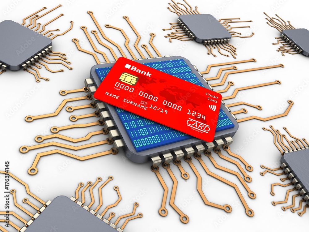 3d computer chips Stock Illustration | Adobe Stock
