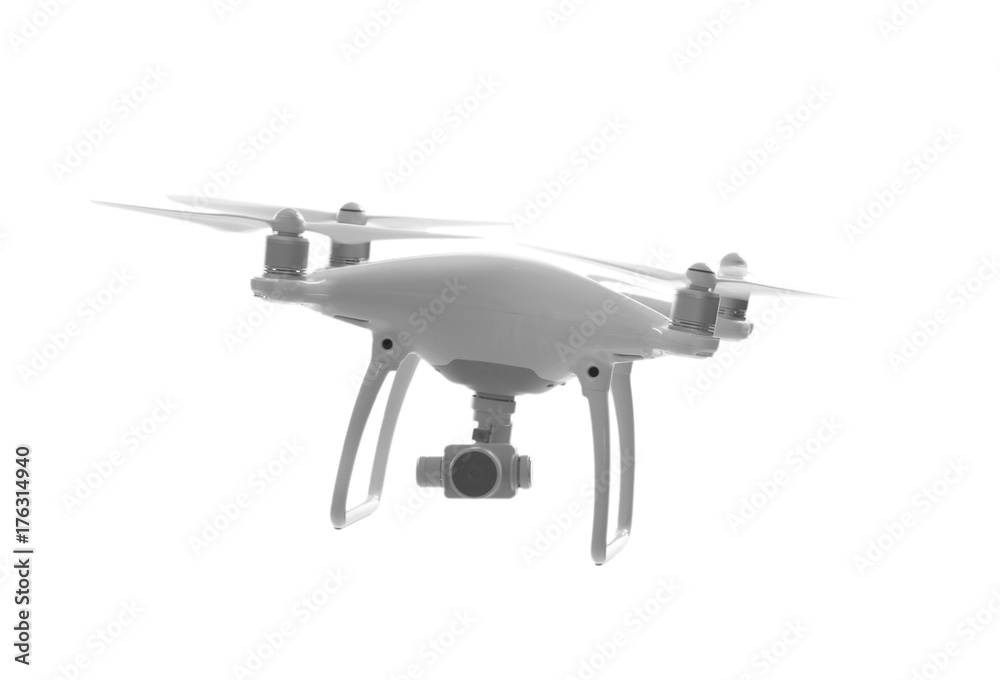 Modern quadcopter on white background Modern quadcopter on white background