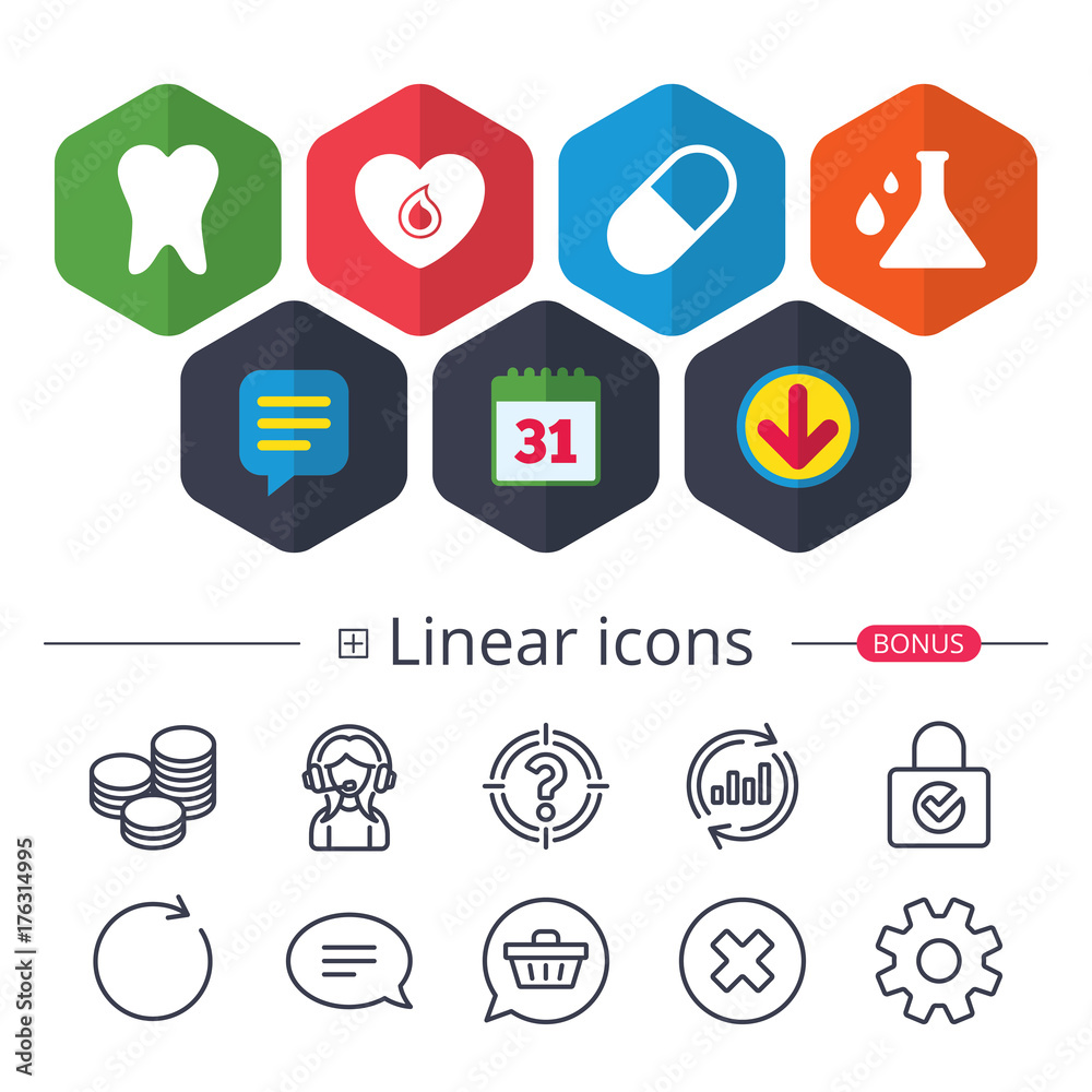 Medical icons. Pill, tooth, chemistry and heart. Medical icons. Pill, tooth, chemistry and heart.