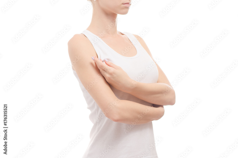 Female breast health breast specialist isolated Female breast health breast specialist isolated