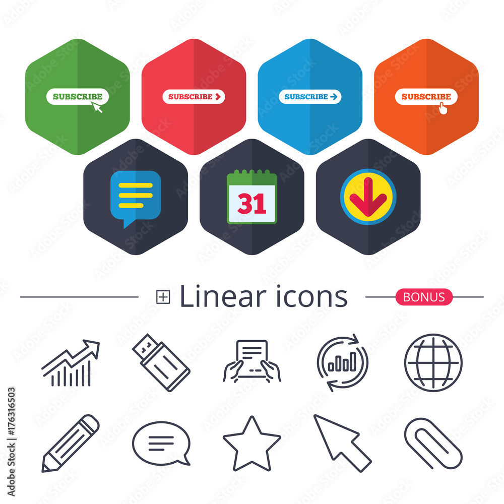 Subscribe icons. Membership signs with arrow. Subscribe icons. Membership signs with arrow.