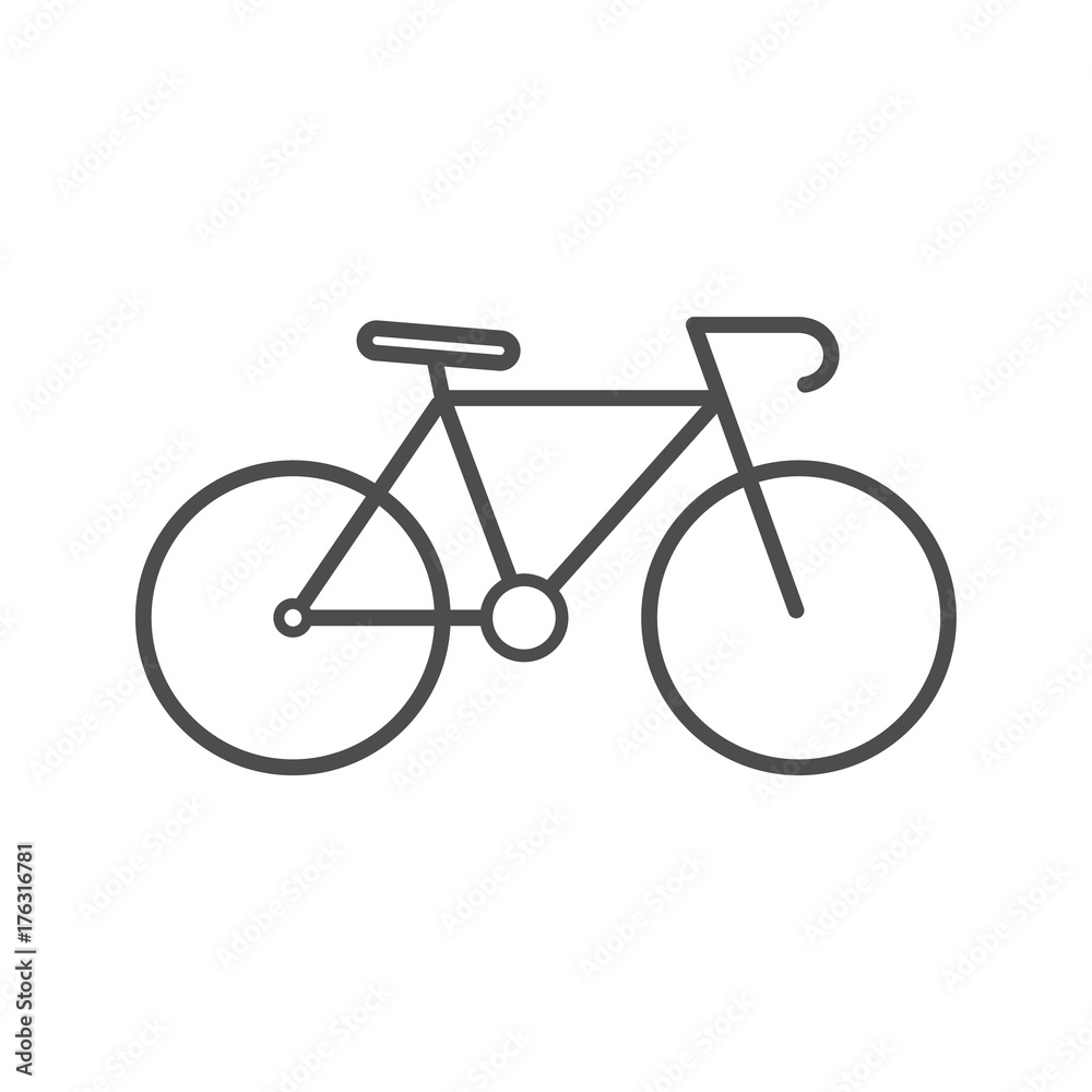 Bicycle icon outline silhouette on white background. Ground transport. Bicycle icon outline silhouette on white background. Ground transport.