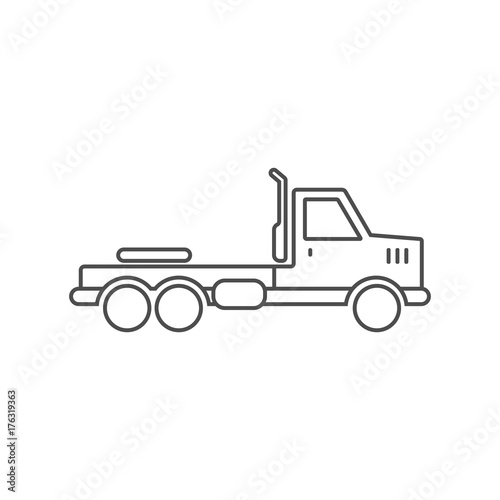 Truck without trailer simple icon outline silhouette on white background.