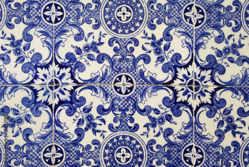 Traditional portuguese tile. Blue