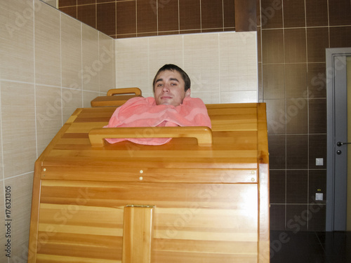Obraz na plátně Square steam room in the sanatorium for steaming customers by na