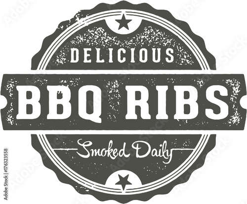 BBQ Ribs Vintage Restaurant Sign