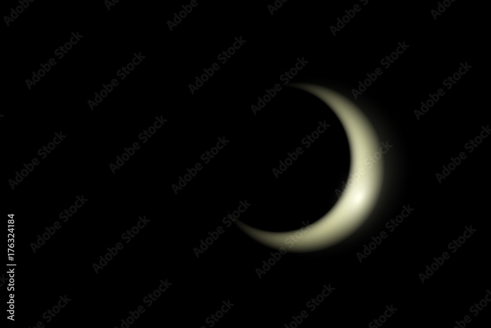 Young Moon - Waxing Crescent,vector illustration Young Moon - Waxing Crescent,vector illustration