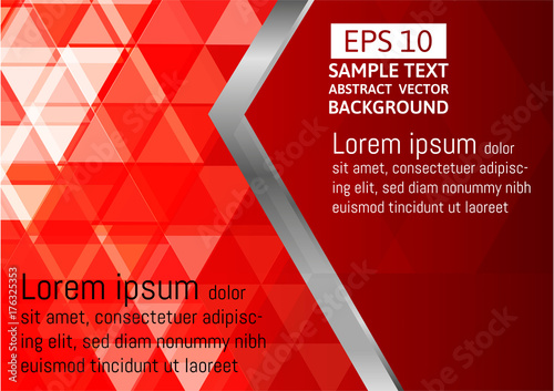 Red vector of modern abstract triangle background. geometric modern template for business or technology presentation