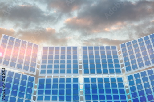 Composite image of illustration of solar panel