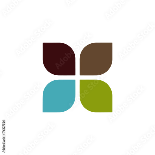 Creative clover leaf logo. Vector illustration