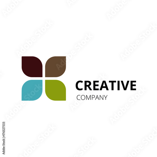 Creative clover leaf logo. Vector illustration