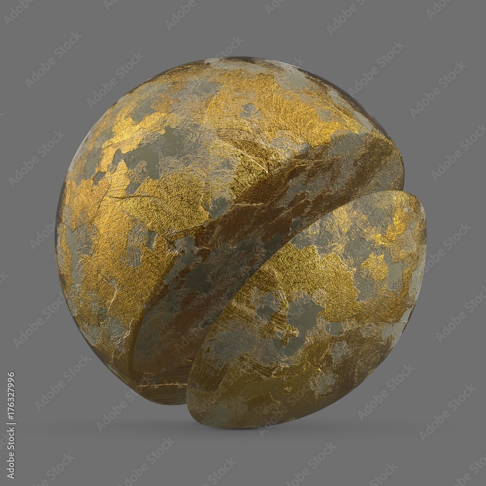 Damaged gold leaf 2 Stock 3D asset Adobe Stock