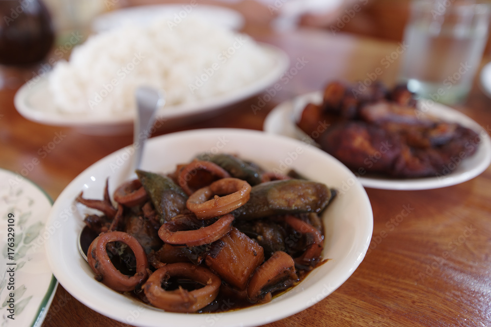 traditional food squid adobo