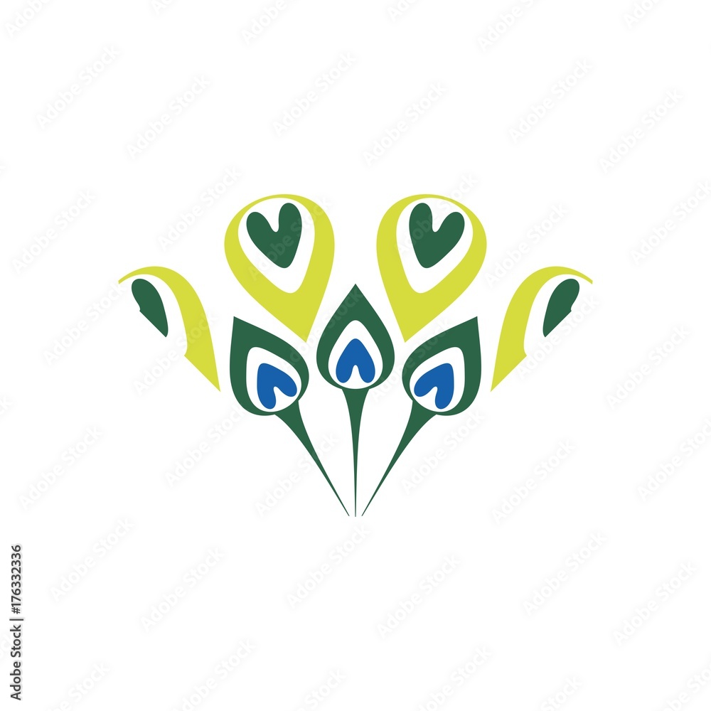 peacock feather logo Stock Vector | Adobe Stock