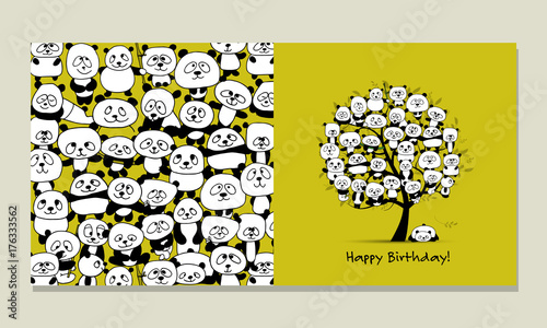 Greeting card with panda design