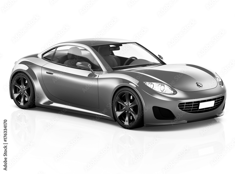 Illustration of a gray car