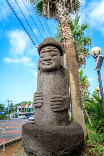 Dol hareubang - symbol of Jeju island, Korea photo