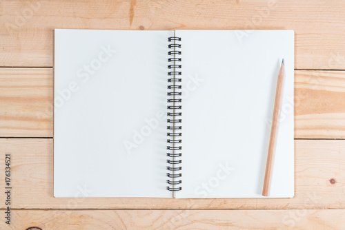 blank notebook on the desk