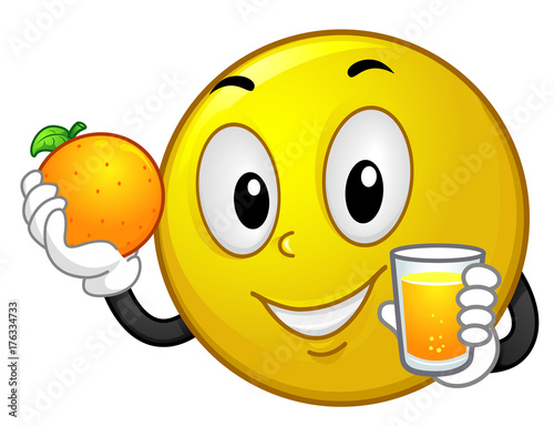 Smiley Mascot Orange Juice Illustration