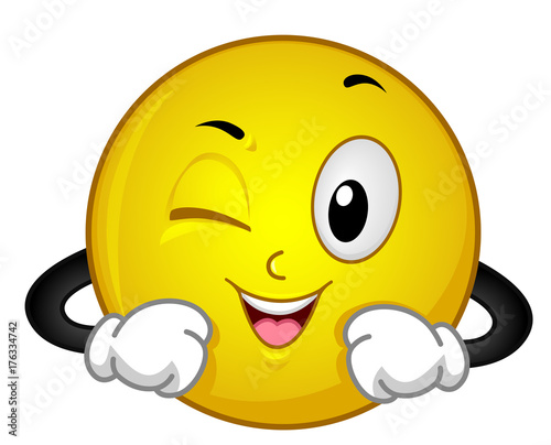 Smiley Mascot Wink Illustration