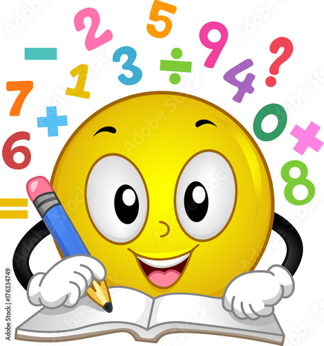 Smiley Math Number Solve Illustration