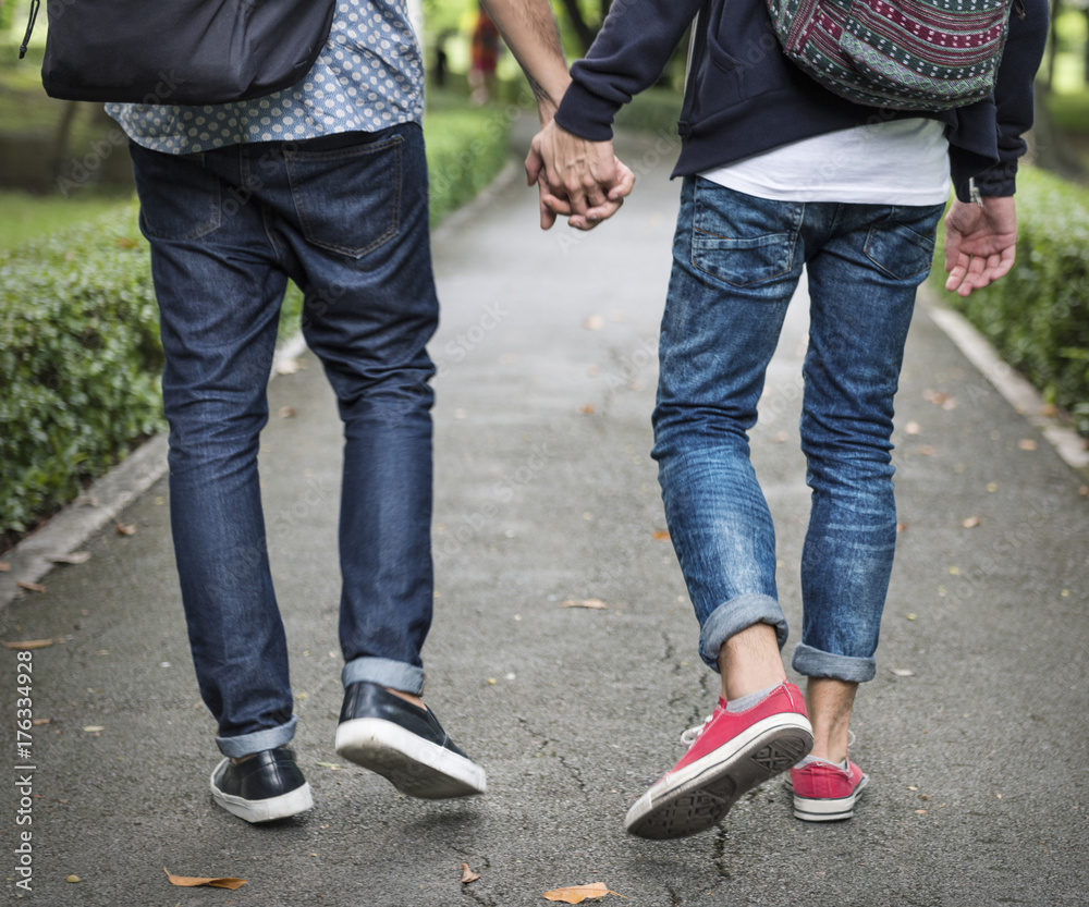 Gay Couple Love Outdoors Concept