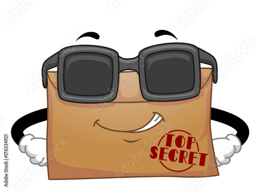 Top Secret Envelope Agent Mascot Illustration