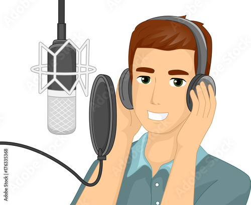 Man Record Song Illustration