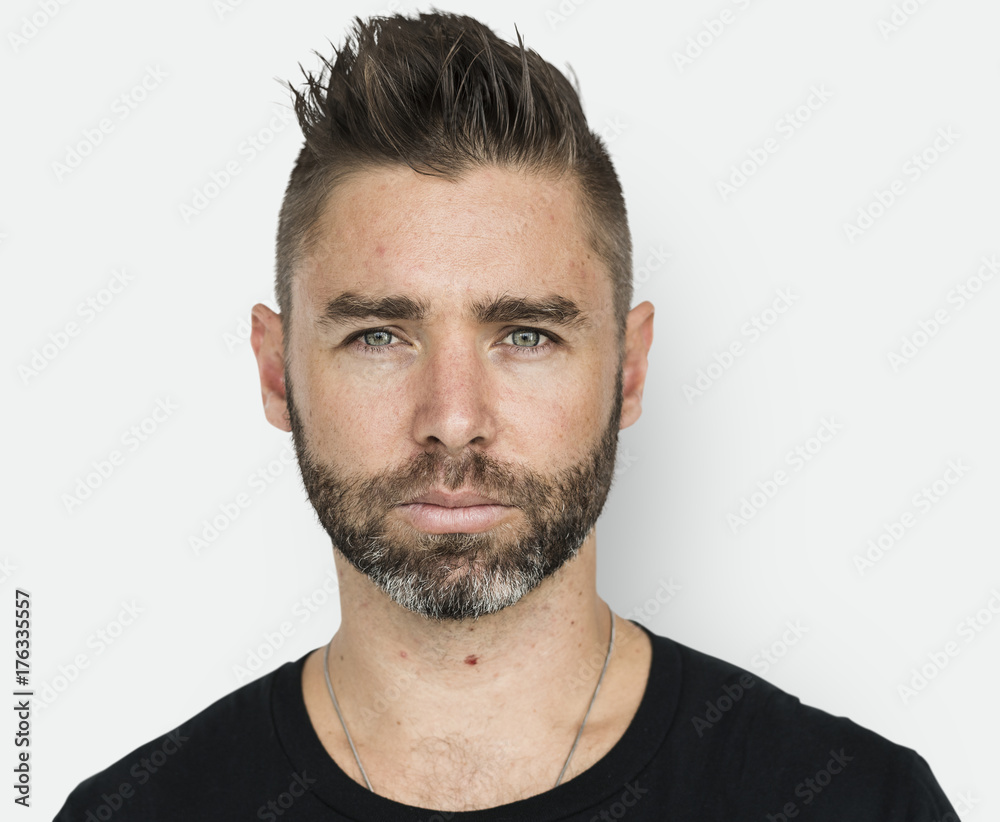 Fototapeta premium Studio People Shoot Portrait Isolated on White