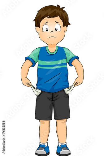Kid Boy Broke Illustration