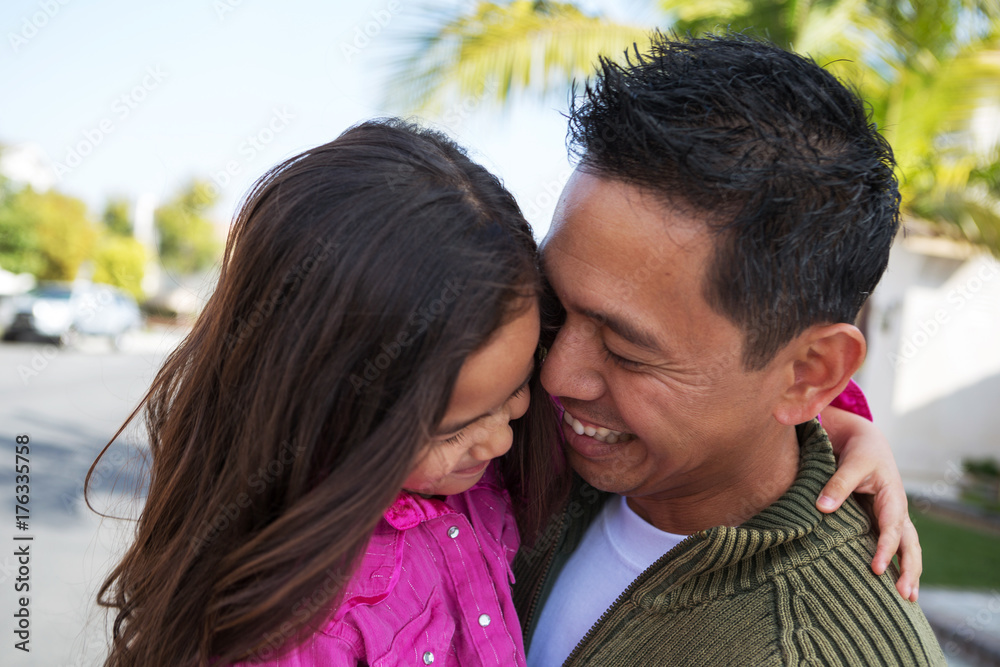 Asian father with his daughter. Asian father with his daughter.