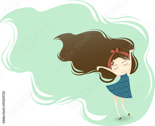 Kid Girl Free Spirit Illust...
