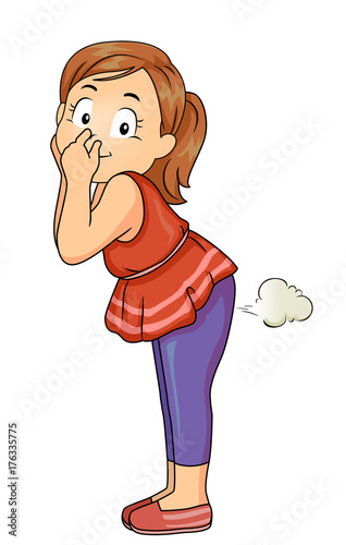 Kid Girl Fart Illustration