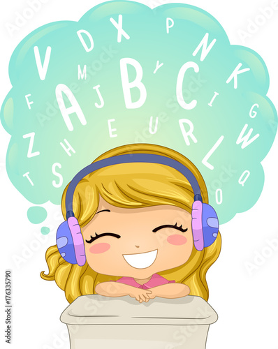 Kid Girl Listen Learn Words...